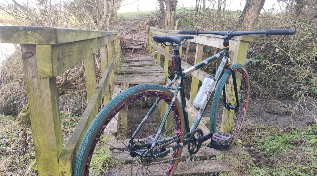 tracklocross bike on broken bridge