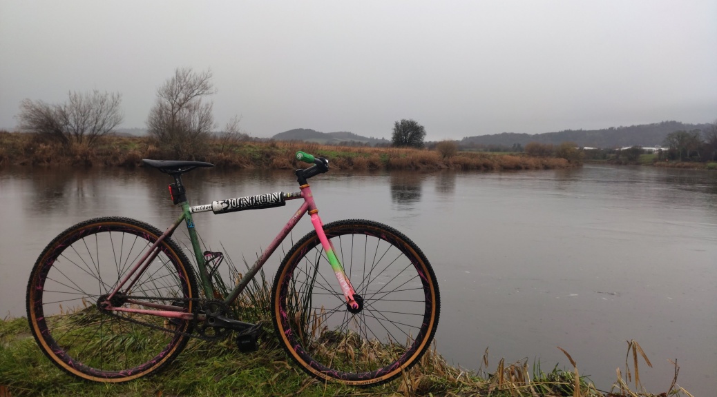 squis so-ez tracklocross bike beside the river forth